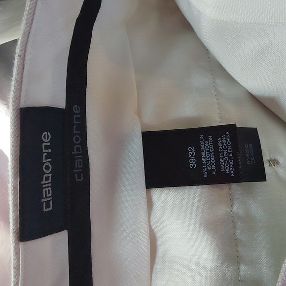 Liz Claiborne Mens Cream LINEN Trouser Pants Neutral Preppy Luxe Sz.38x32 - Picture 10 of 11